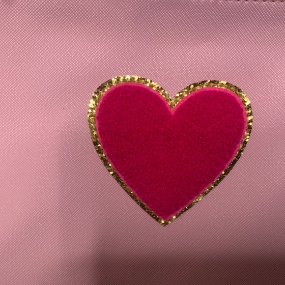 NWT Pink Pouch with Heart Patch - Picture 3 of 6